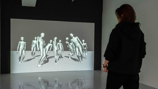 "Fall Again, Fall Better" (2012). Interactive installation created w/ S. Kenderdine © Jeffrey Shaw